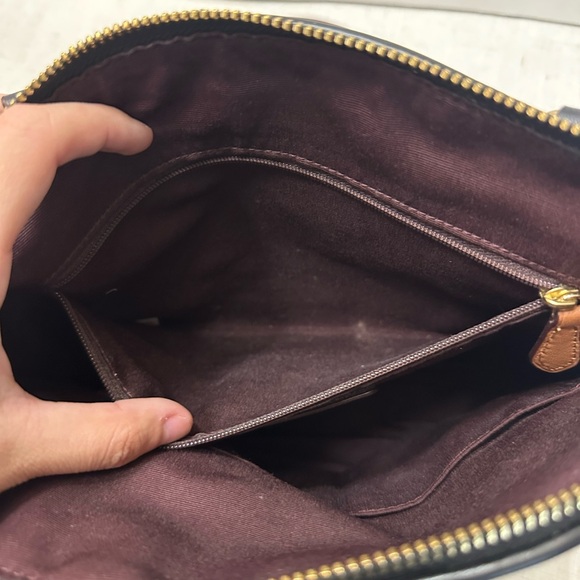 Coach Black and Tan Textured Shoulder Bag - Picture 6 of 12